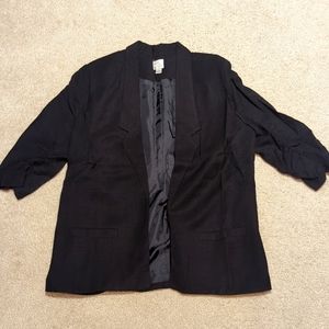 Three Quarter Length Sleeve Black Blazer